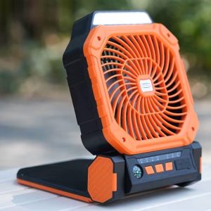 Orange Solar Camping Fan